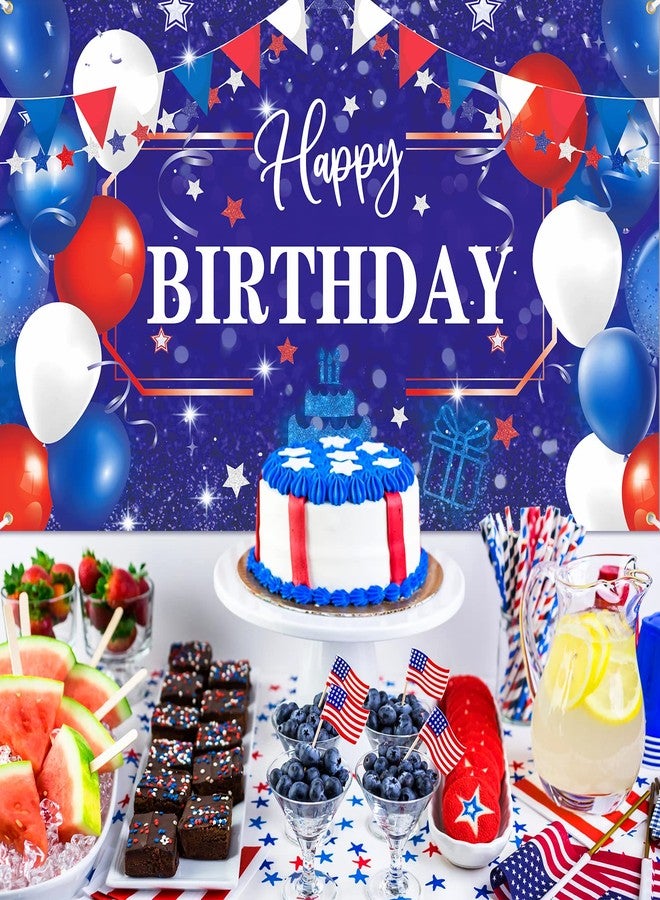Woosytoo Red White and Blue Birthday Decorations Banner Royal Blue Red White Patriotic Party Supplies for 4th of July Independence Day Hero Captain Baseball Birthday Baby Shower Party Decorations - Image 2